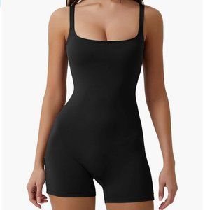 Women's Square Neck One Piece Jumpsuit Yoga Exercise Workout